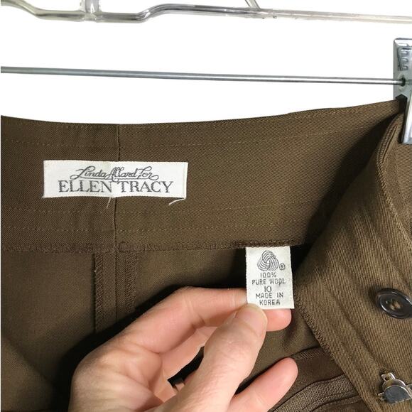 Ellen Tracy Trouser Womens Sz 10 Dark Brown 100% Wool Classic Vintage - Picture 2 of 8